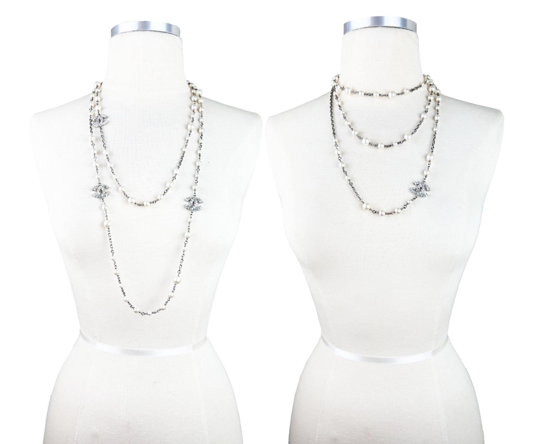 Chanel Silver CC Princess Crystal 60