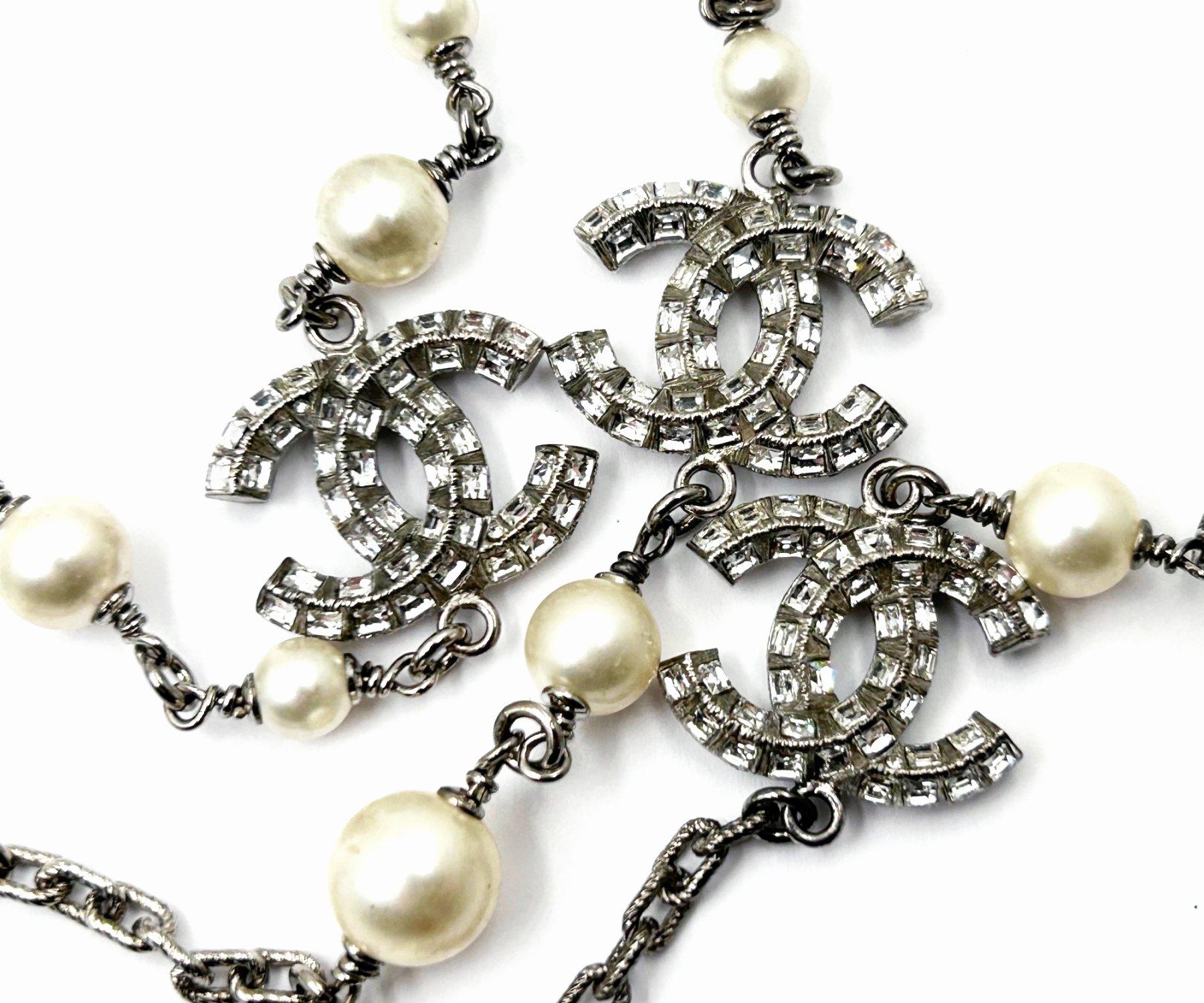 Women's Chanel Silver CC Princess Crystal 60