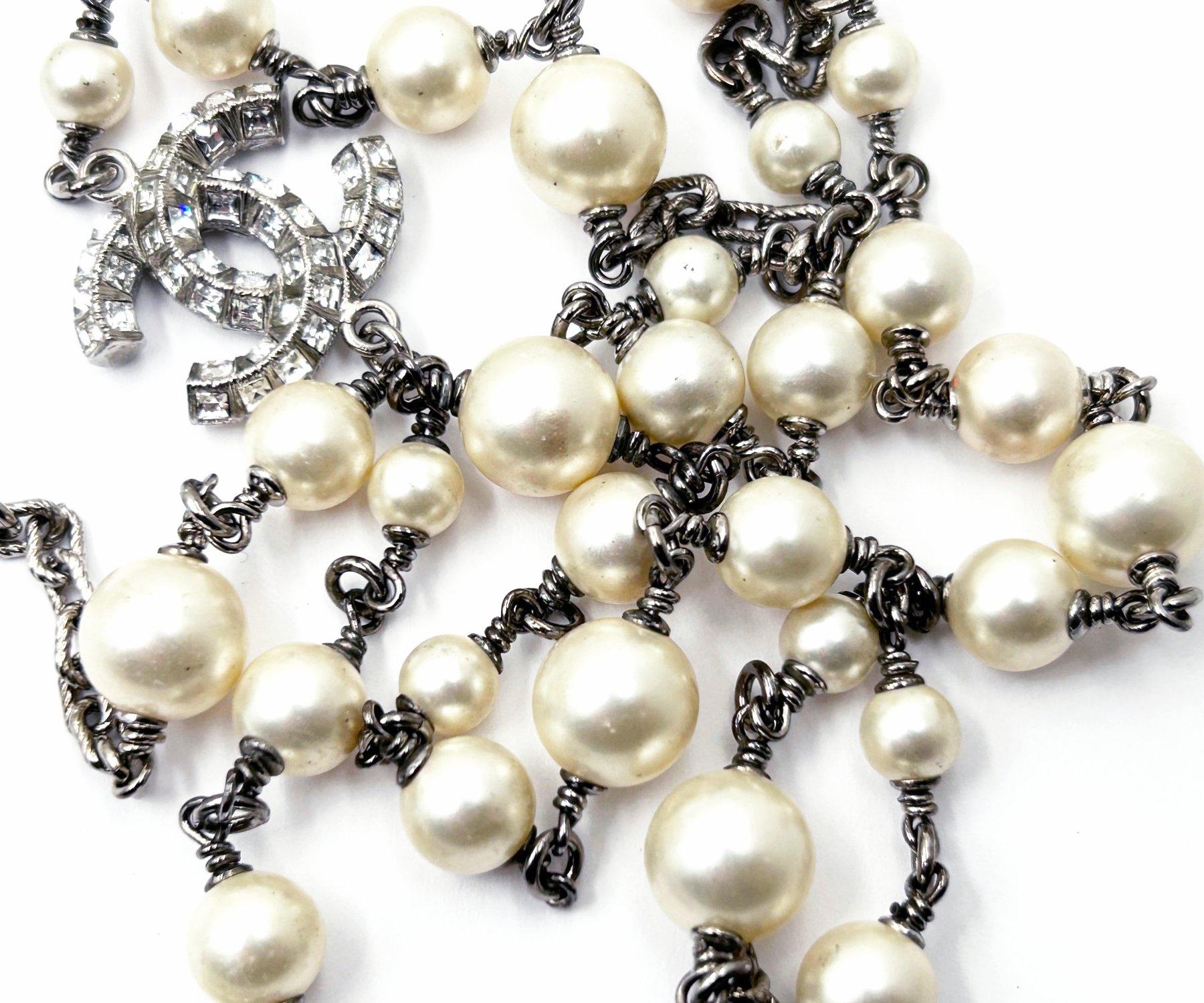 Chanel Silver CC Princess Crystal 60