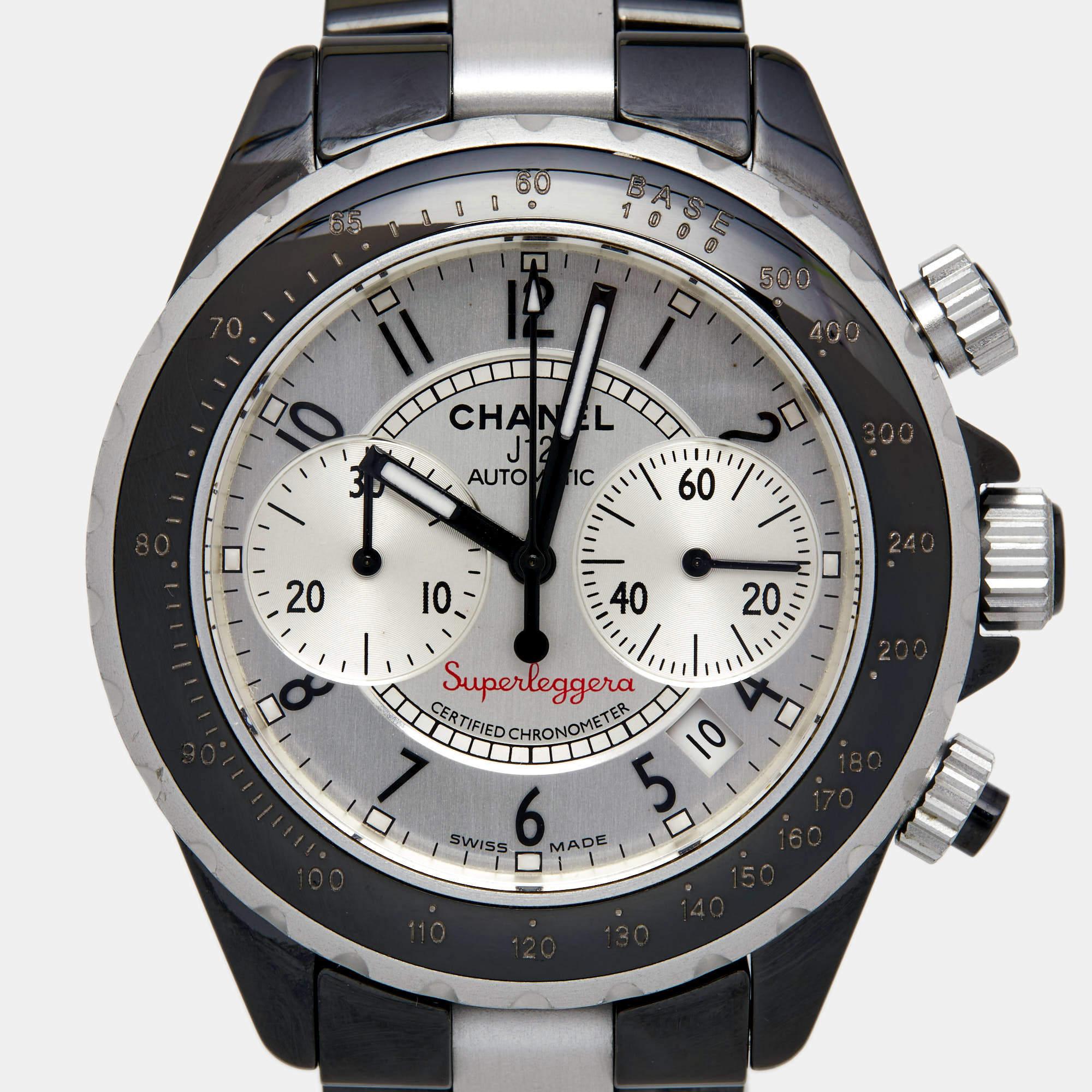 Chanel Silver Ceramic Aluminium J12 Superleggera H1624 Automatic Men Wristwatch 1