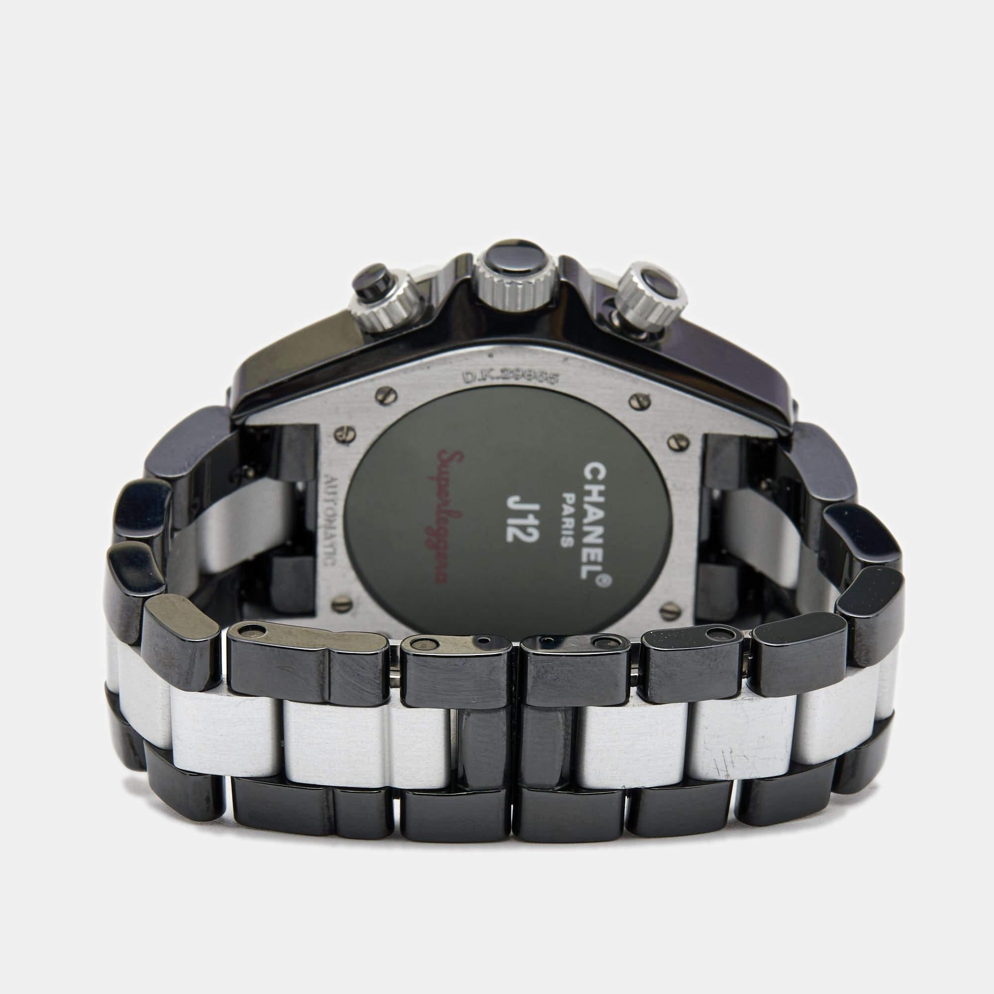 Chanel Silver Ceramic Aluminium J12 Superleggera H1624 Automatic Men Wristwatch 4