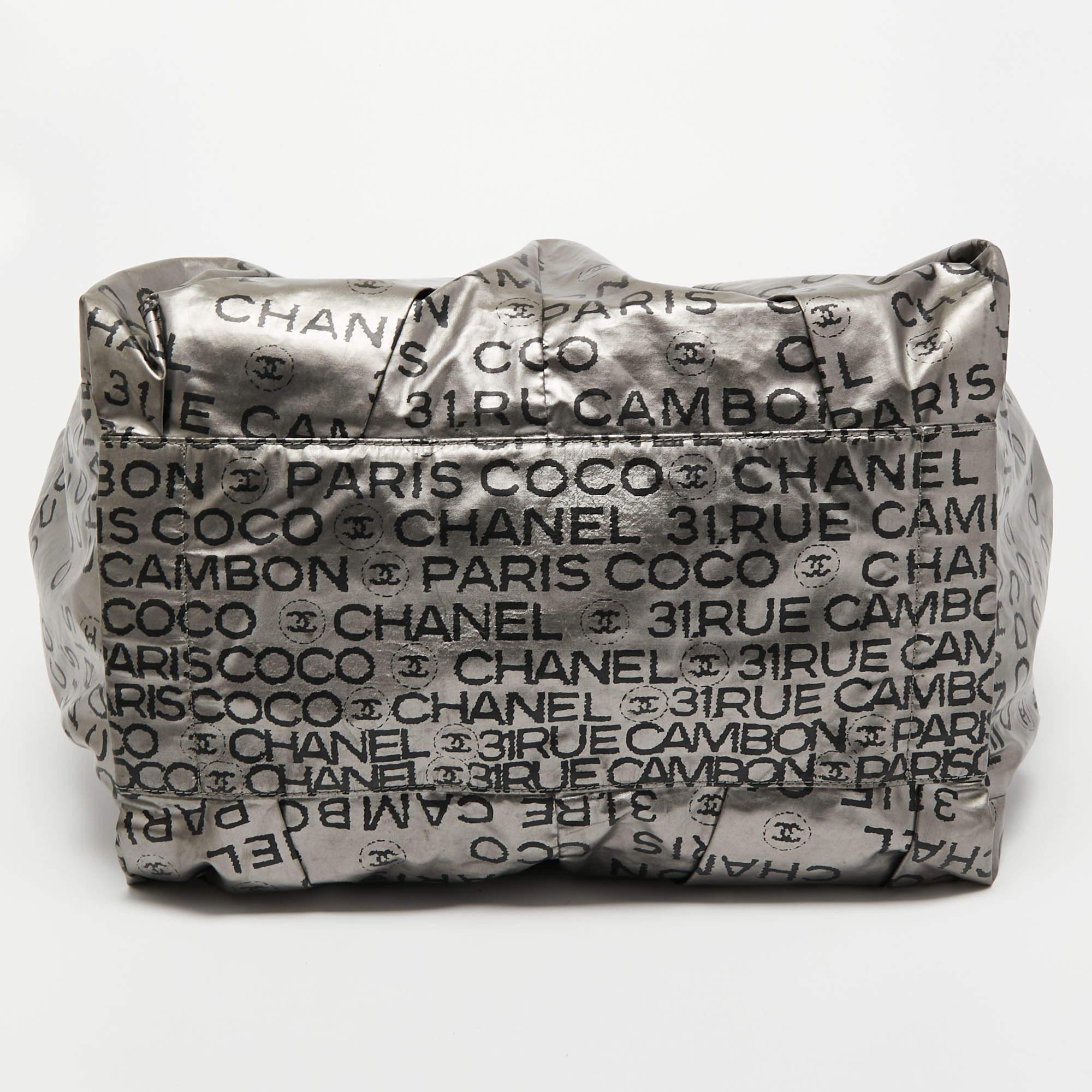 Chanel Silver Coated Nylon 31 Rue Cambon Shoulder Bag 1