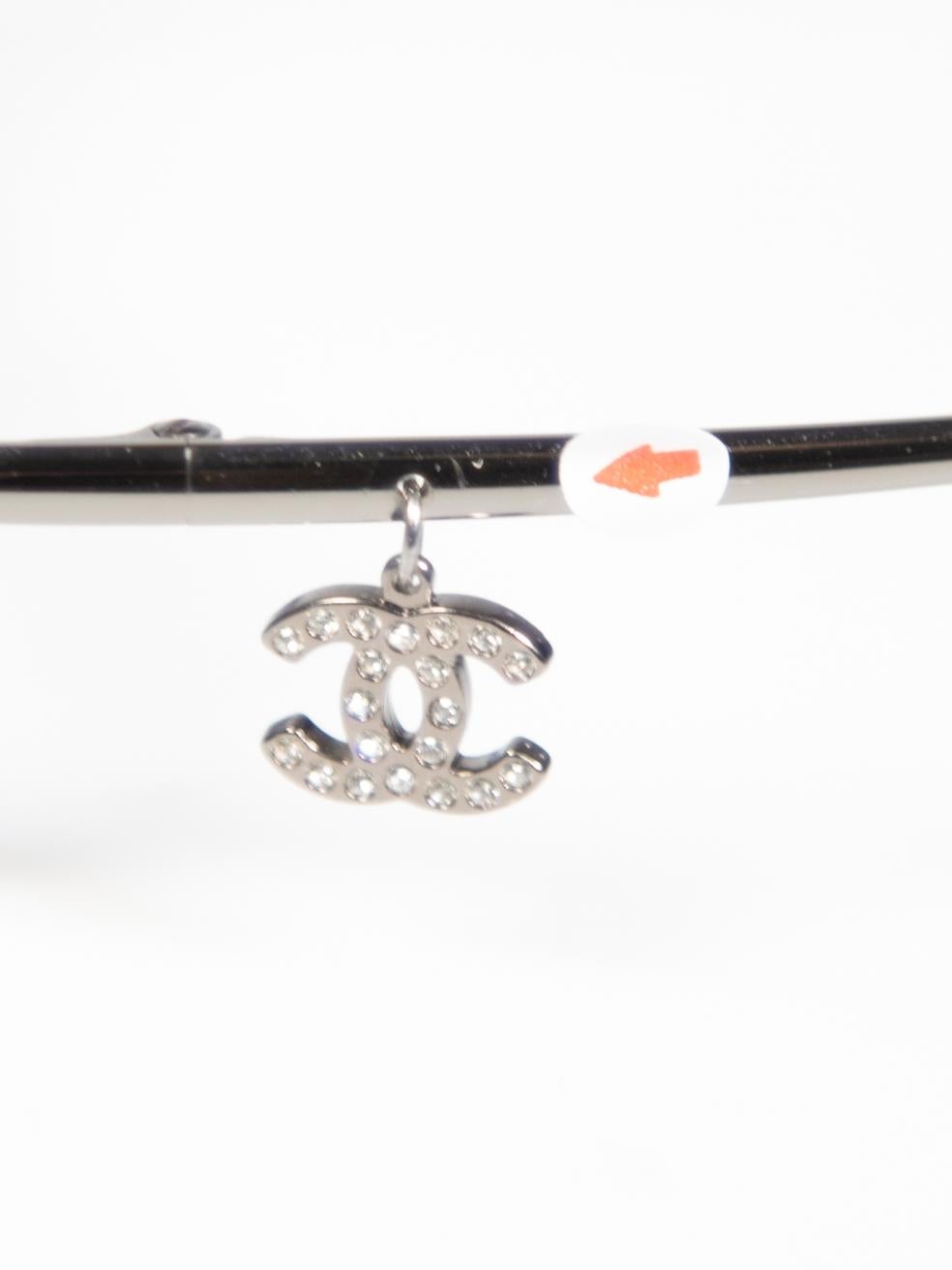 Chanel Silver Crystal CC Charm 4079-T-B Sunglasses For Sale 3