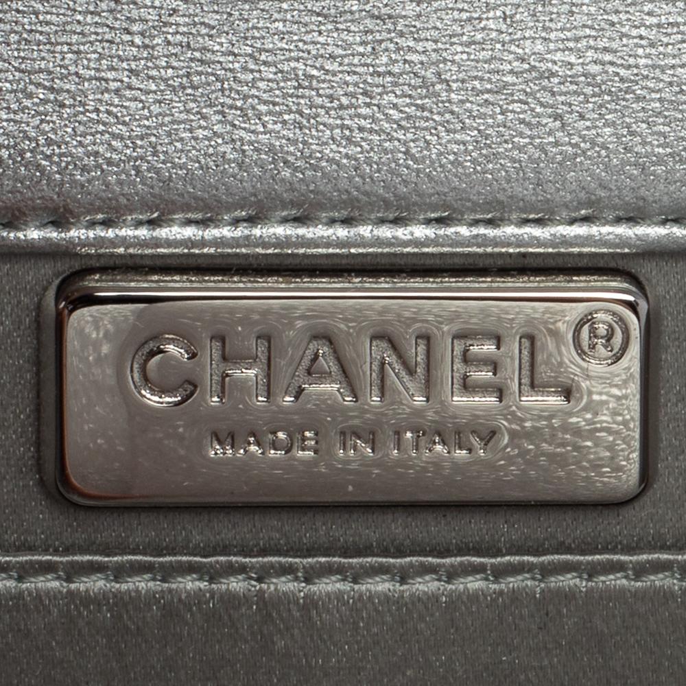 Chanel Silver Crystal Embellished Paris-Dubai Chain Clutch 3