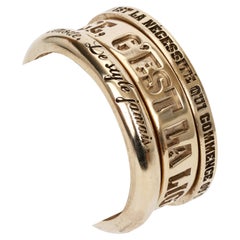 Chanel Silver Gold Logo Bangle Bracelets Set of 3 with Box