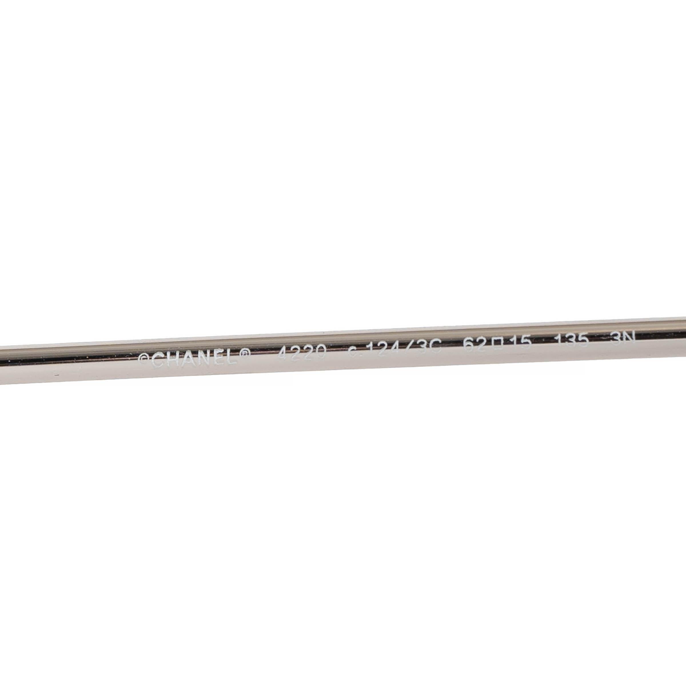 CHANEL argent et gris SPRING RIMLESS Lunettes de soleil rondes 4220 1