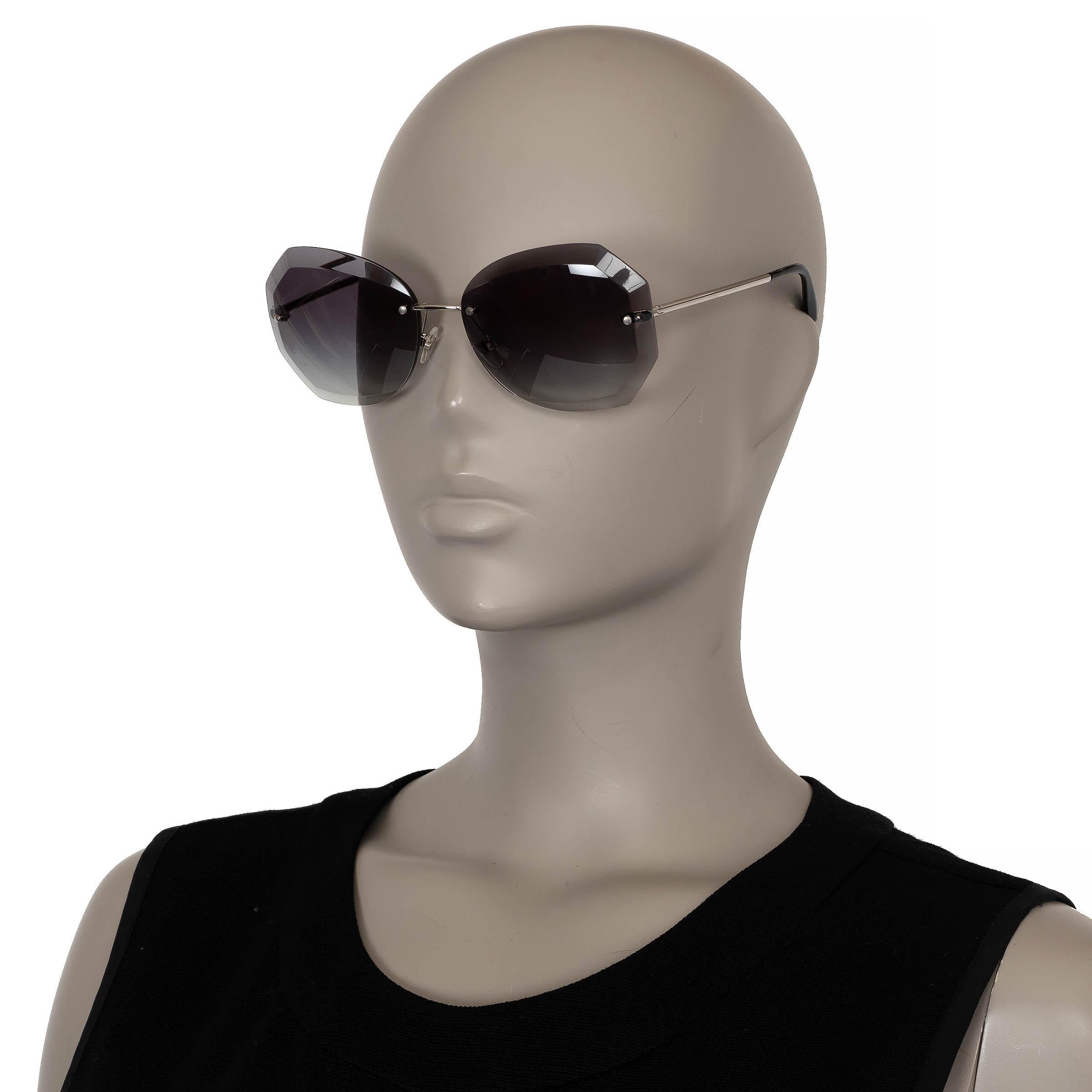 CHANEL argent et gris SPRING RIMLESS Lunettes de soleil rondes 4220 2