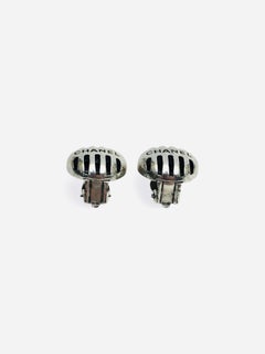Chanel Silver Hardware Clip On Earrings