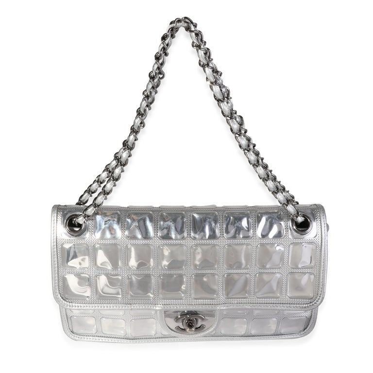 Chanel Silver Ice Cube Flap Bag For Sale at 1stDibs