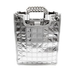 Chanel Silver Ice Cube Shopper Tote