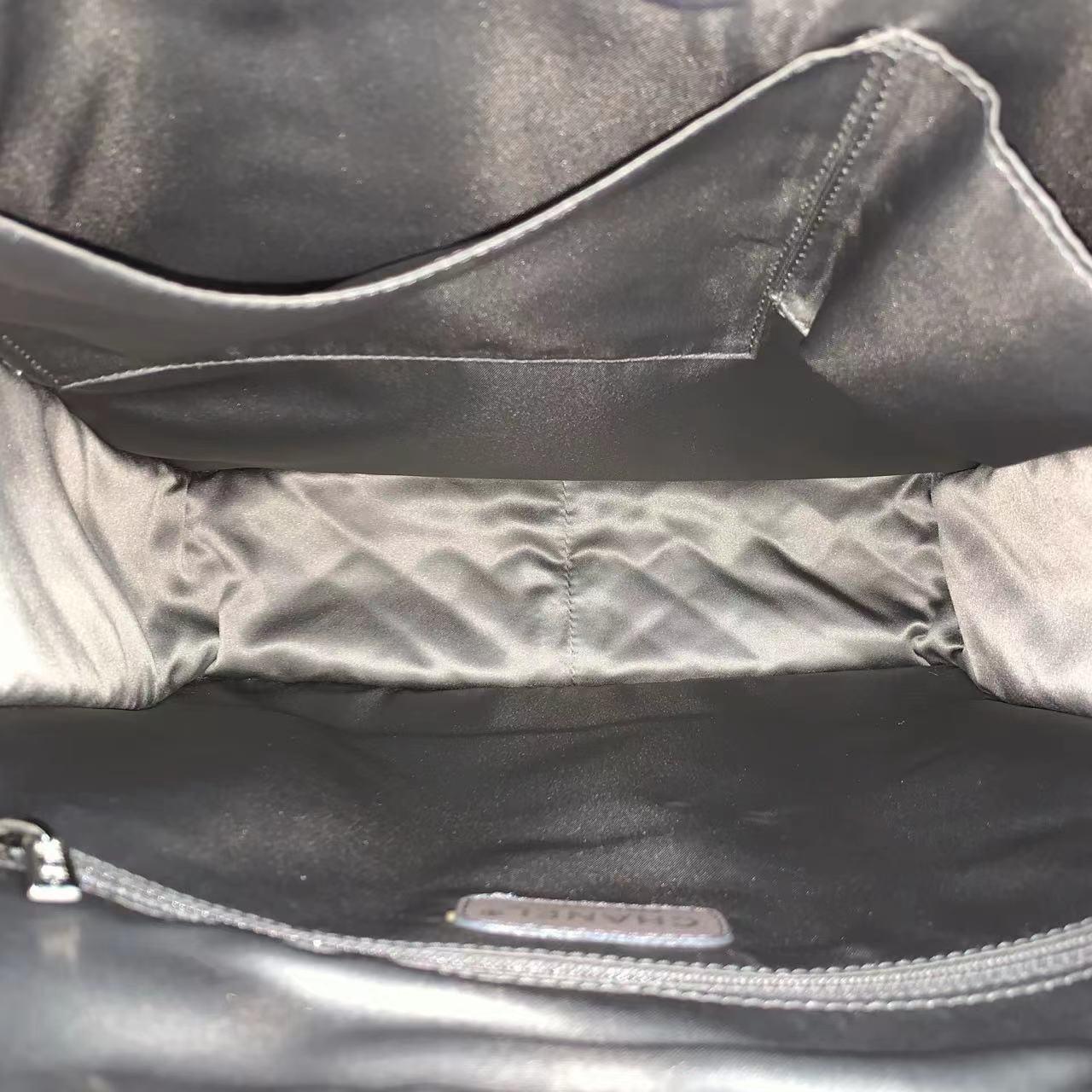 Chanel Silver Ice Cube Tote Leather and Vinyl with Chains For Sale 3