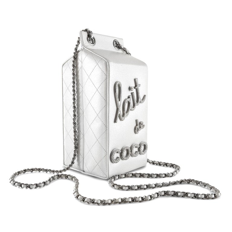 Chanel Silver Lait de Coco Bag at 1stDibs | chanel lait de coco bag