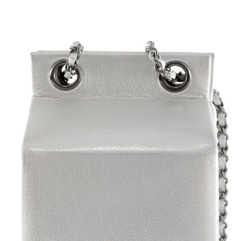 Chanel Silver Lait de Coco Bag at 1stDibs chanel lait de coco