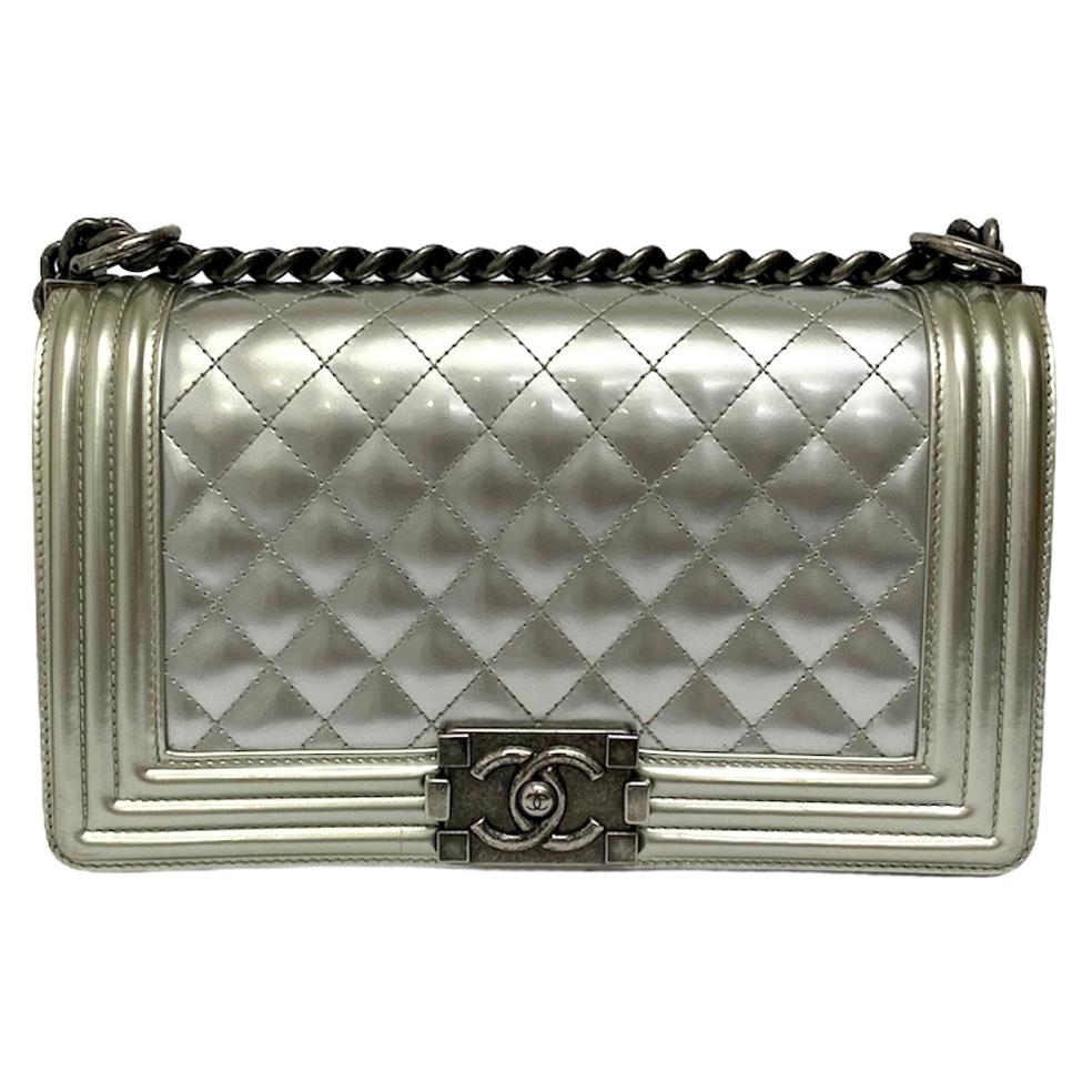 Rare Chanel Aged Silver Classic Flap Bag at 1stDibs silver chanel bag