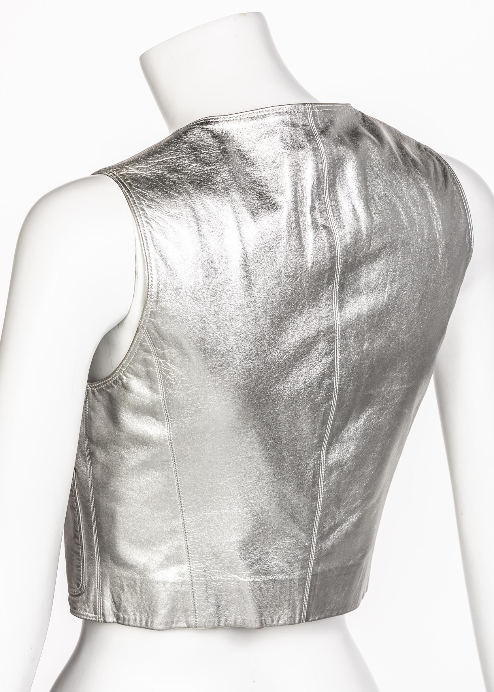 silver cropped vest