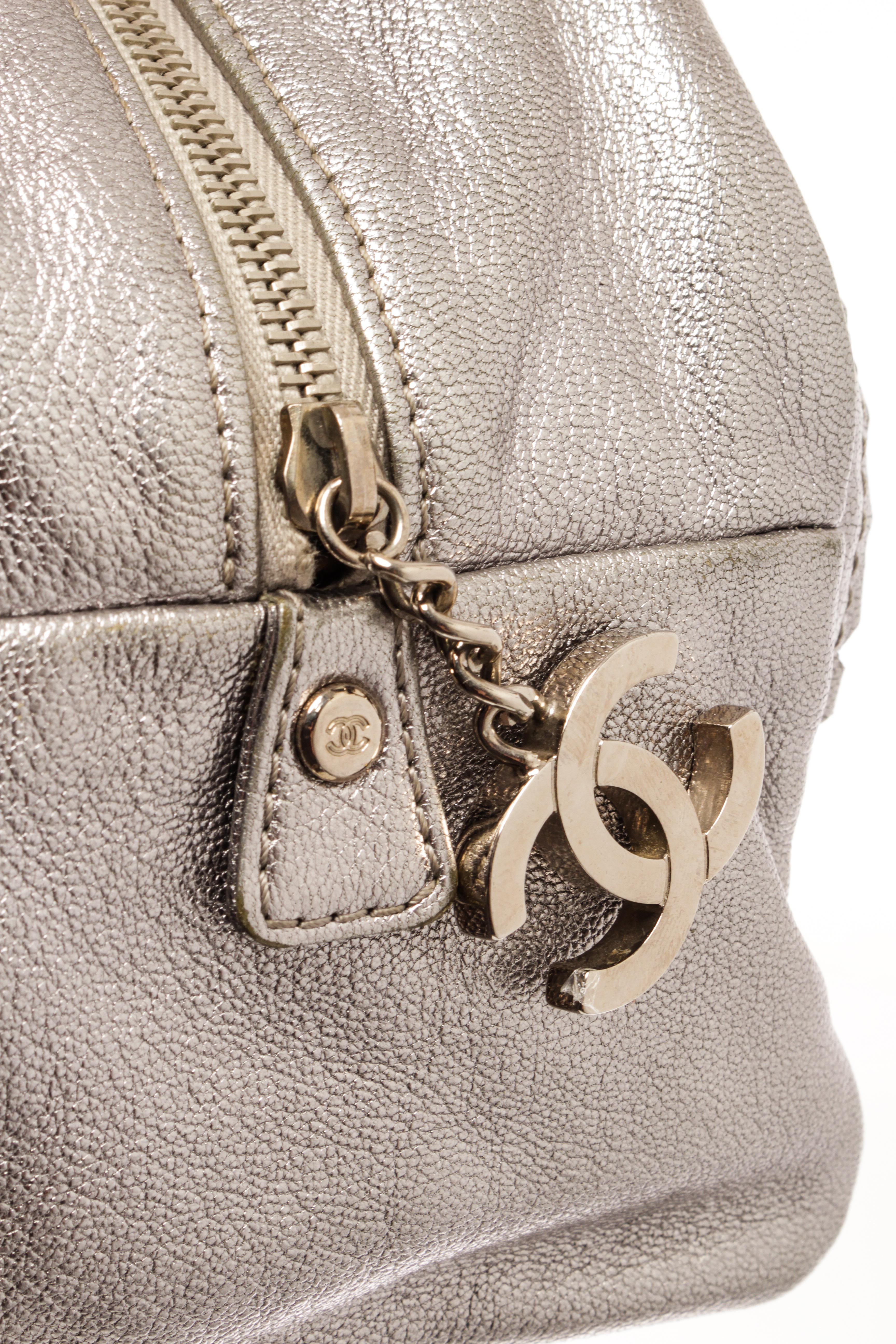 Chanel Silver Leather Doctor Shoulder Bag 2