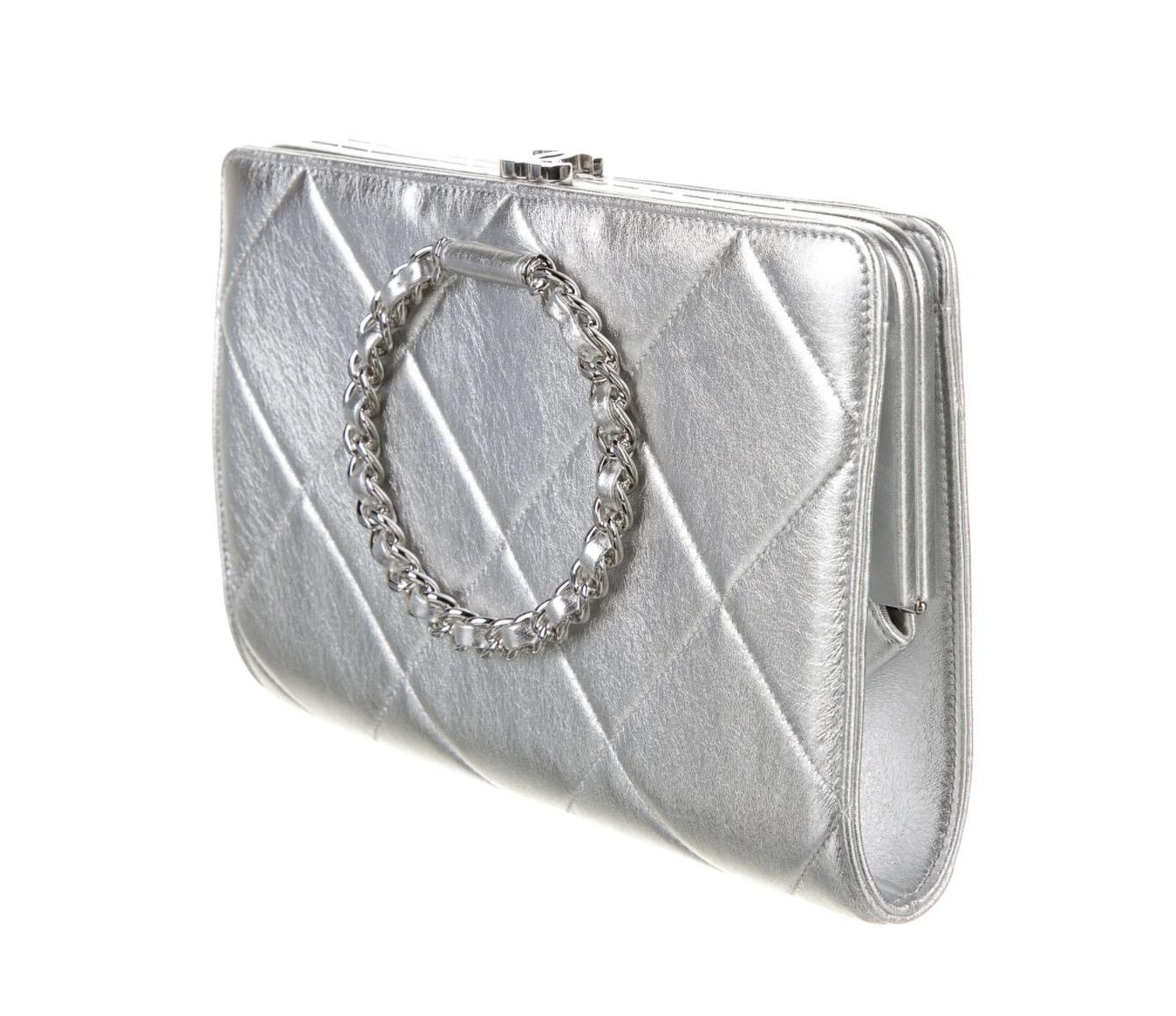Leather
Silver tone hardware
Grosgrain lining 
Push lock closure 
Includes authenticity card and dust bag
100% authenticity guaranteed

NEWFOUND LUXURY is the premier luxury fashion dealer on the 1stDibs platform. Since 2015, NEWFOUND LUXURY has