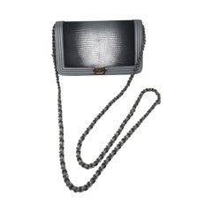 Chanel Silver Lizard Boy Wallet On Chain 