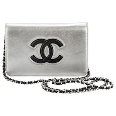 Chanel Silver Logo Wallet On A Chain