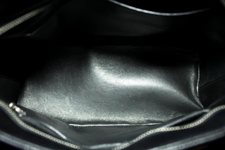 CHANEL Silver Medallion Caviar Shoulder Shopping Tote Bag Black Leather ...