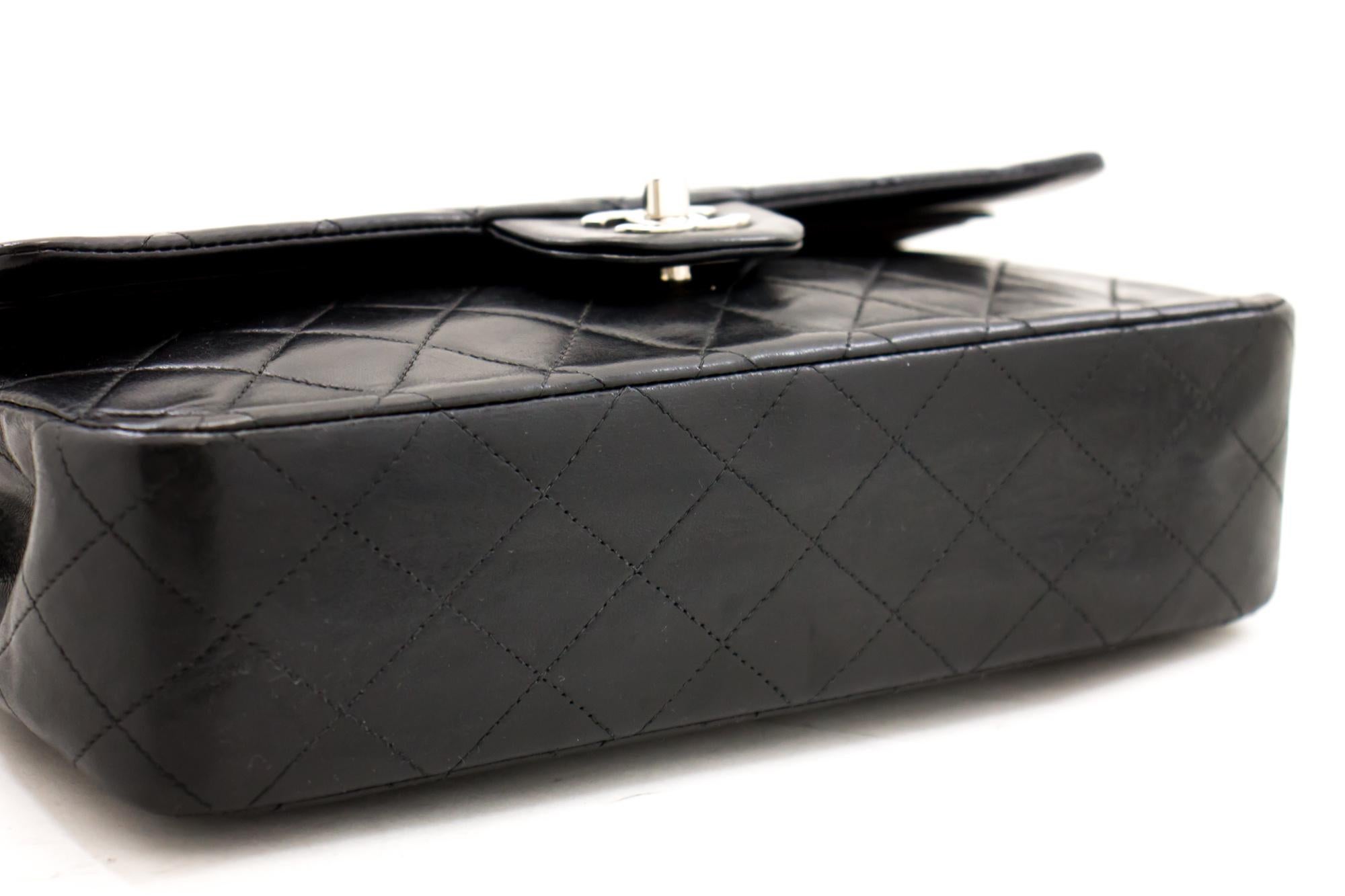 Black Chanel Silver Medium Double Flap Bag