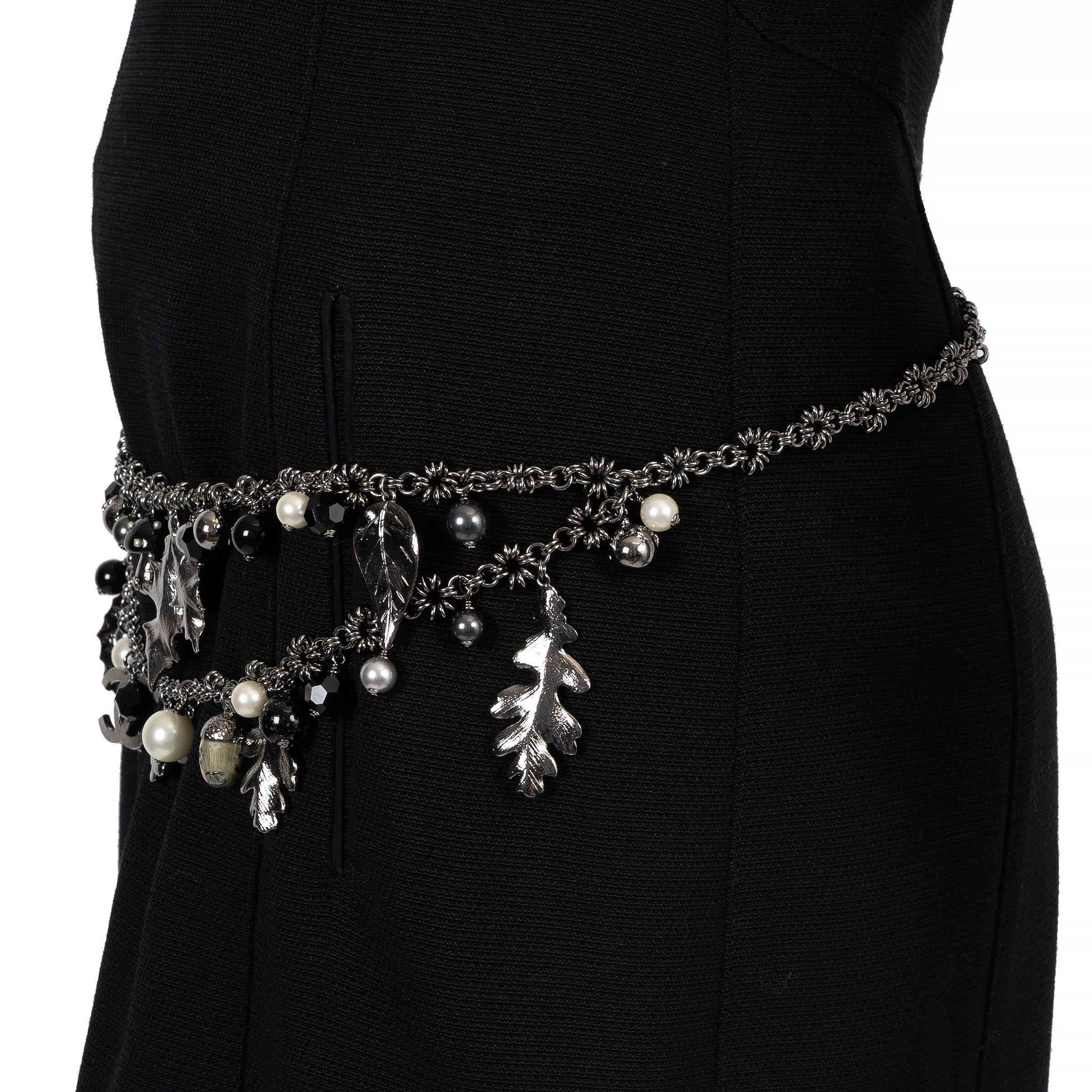 Argento Chanel argento metallo 05A AUTUM CHARMS CHAIN Cintura 85 90 in vendita