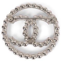 CHANEL silver metal 22C DUBAI CC BEADS ROUND Brooch