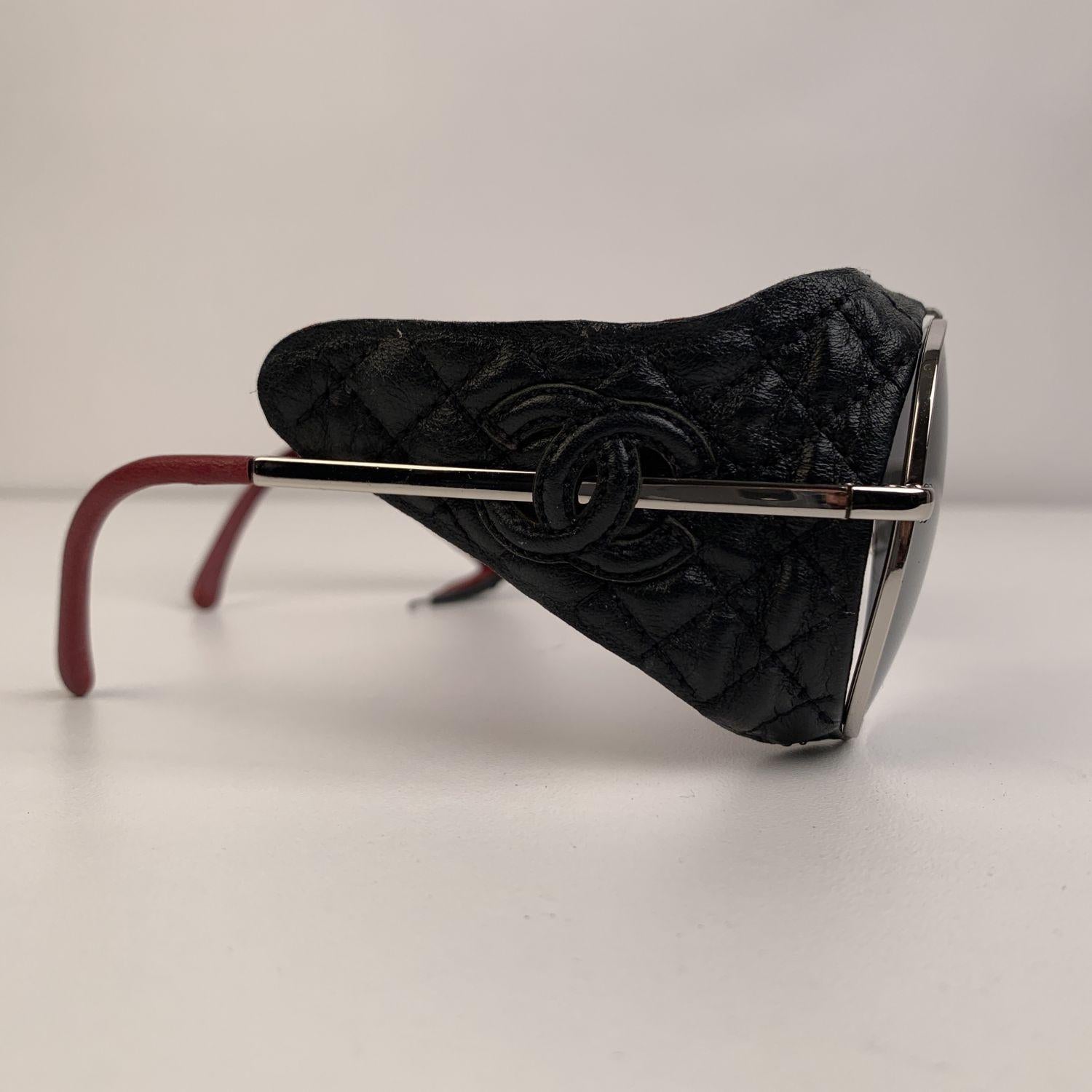 chanel aviator sunglasses with leather sides