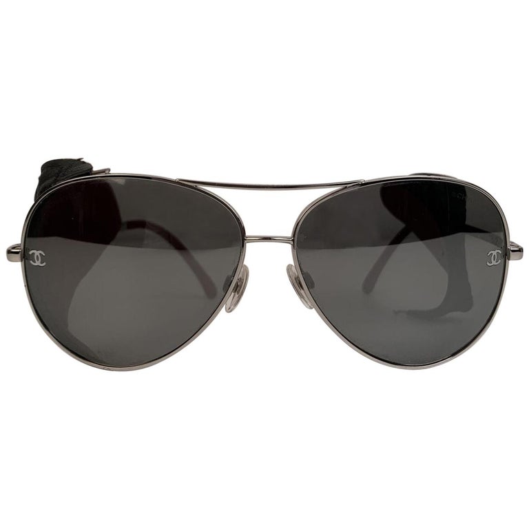 chanel aviator sunglasses black