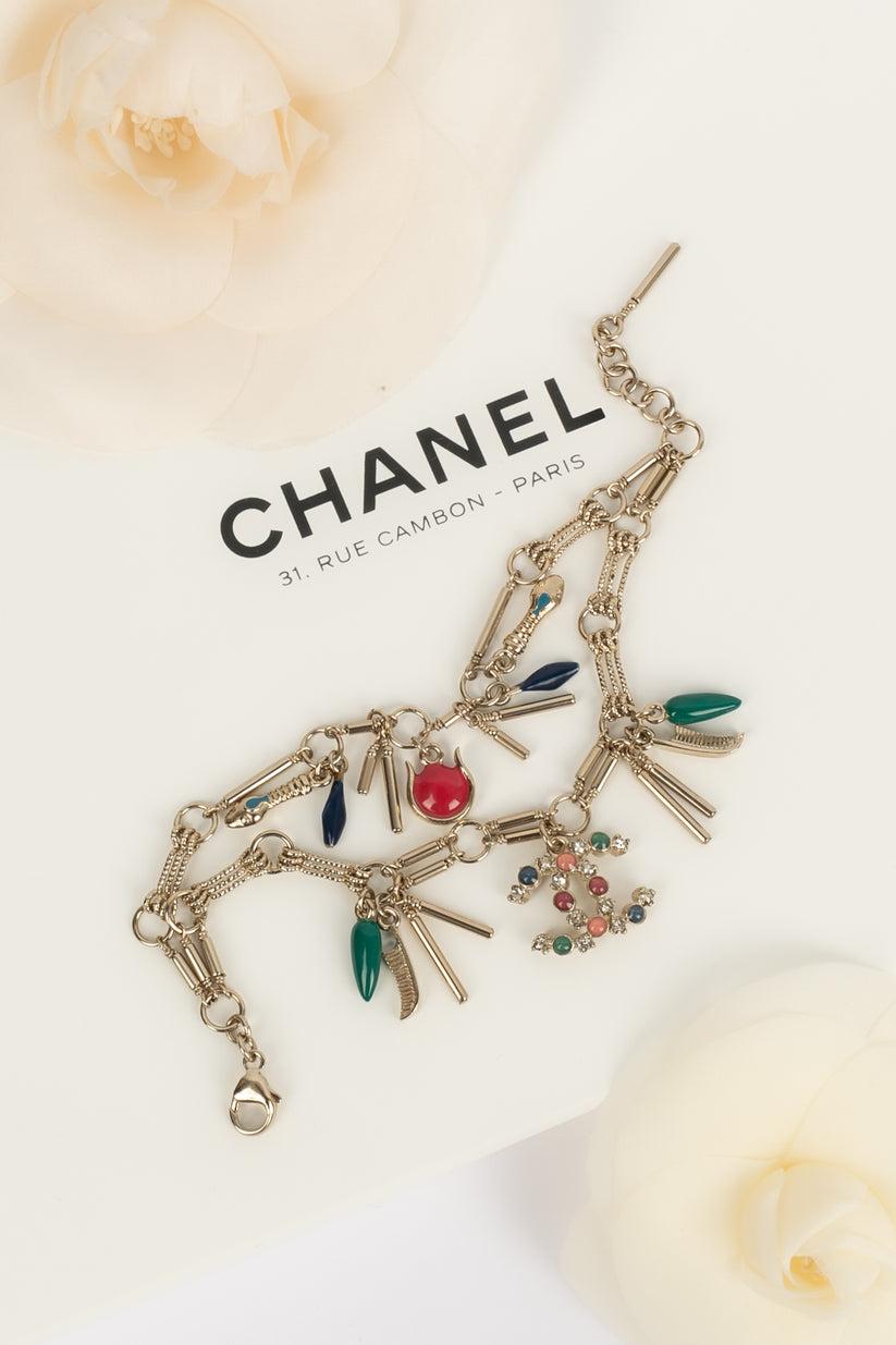 Artist Chanel Silver Metal Bracelet Défilé For Sale
