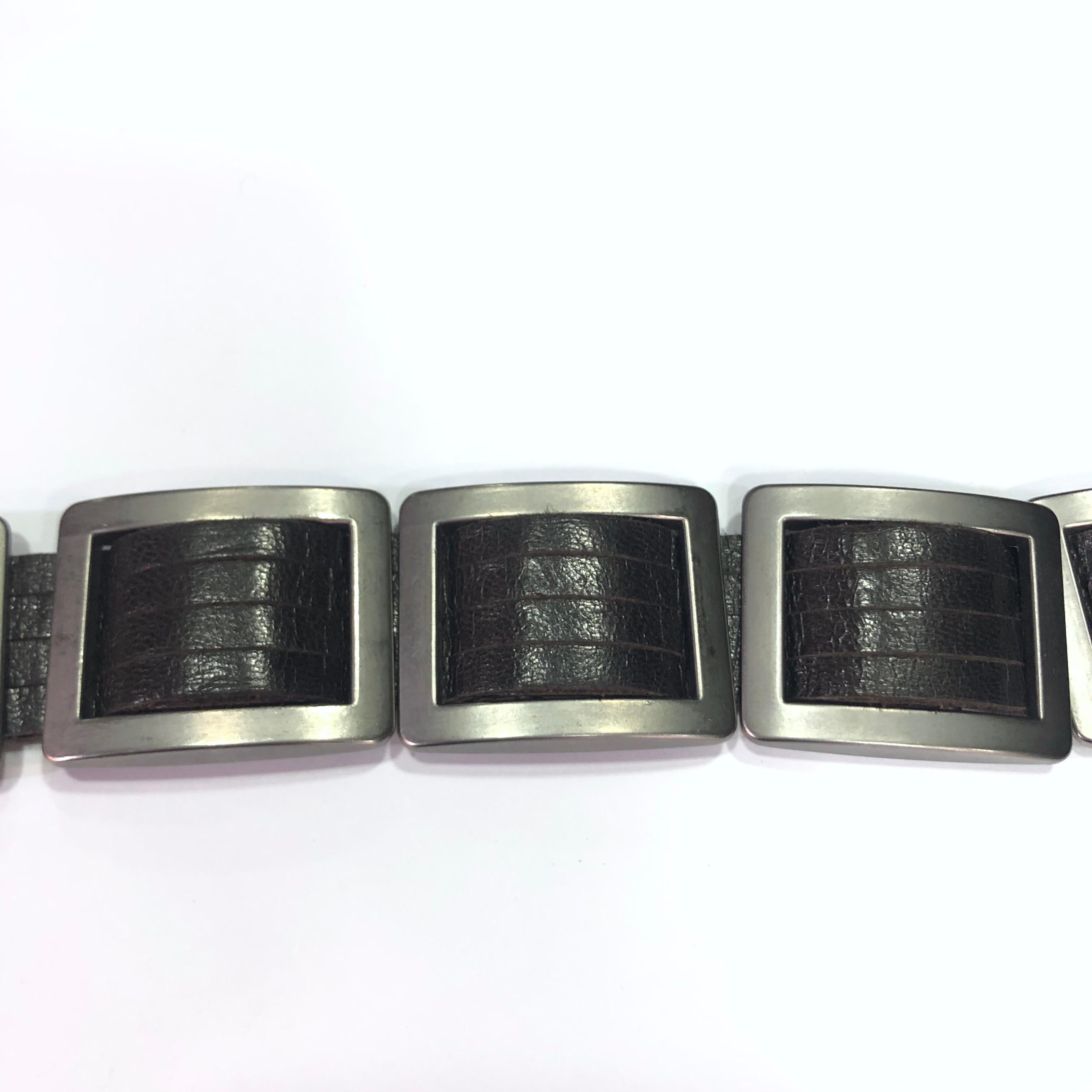 Black Chanel Silver Metal CC Belt For Sale