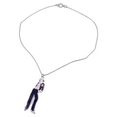 Chanel Silver Metal Chain Necklace Woman Pendant