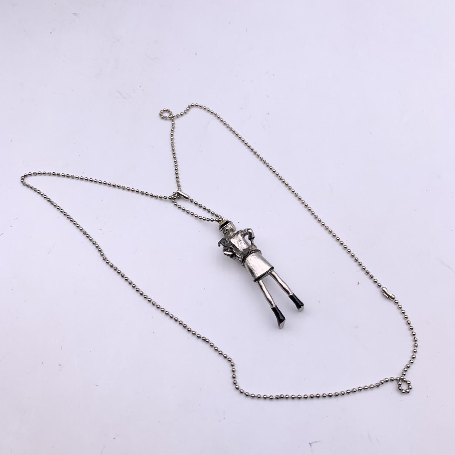 Women's Chanel Silver Metal Coco Mademoiselle Figurine Pendant Necklace