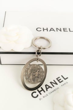 Chanel Silver Metal Key Ring