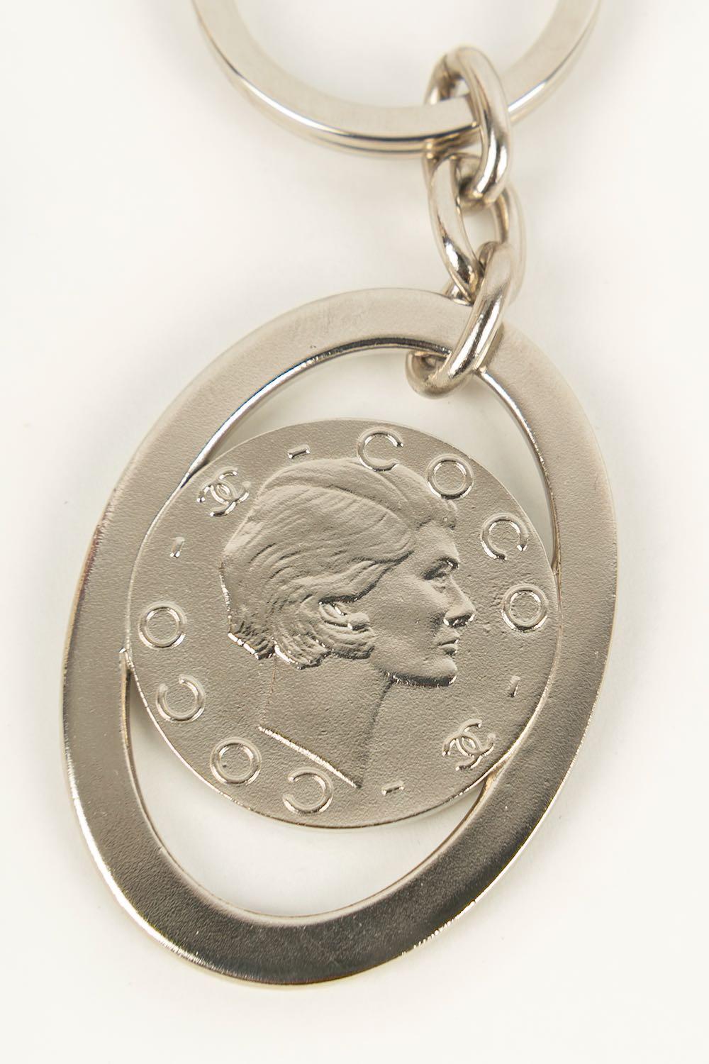 Women's or Men's Chanel Silver Metal Key Ring