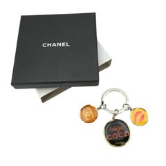 Chanel Silver Metal Rouge Coco Charm Key Chain Bag Charm