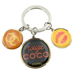 Chanel Silver Metal Rouge Coco Charm Key Chain Bag Charm