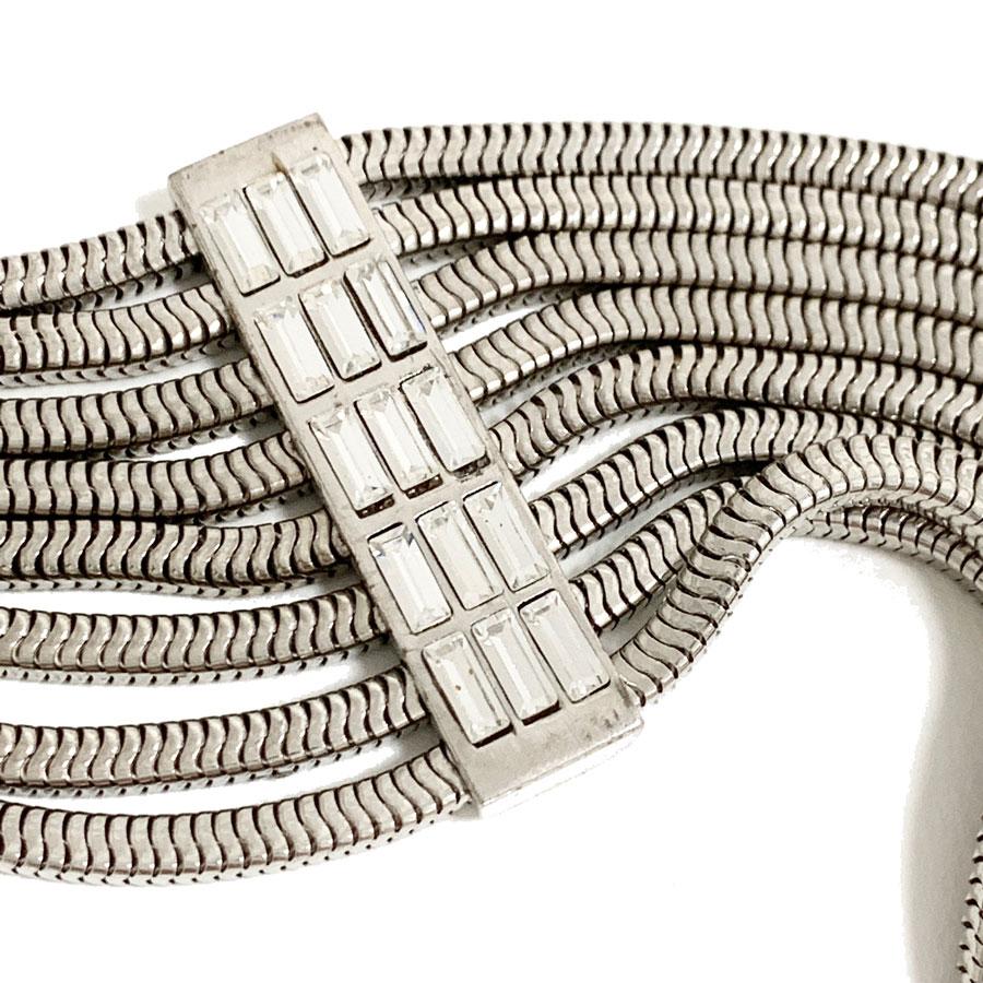 Women's CHANEL Silver Metal Snake Mesh Belt Size 85 FR For Sale