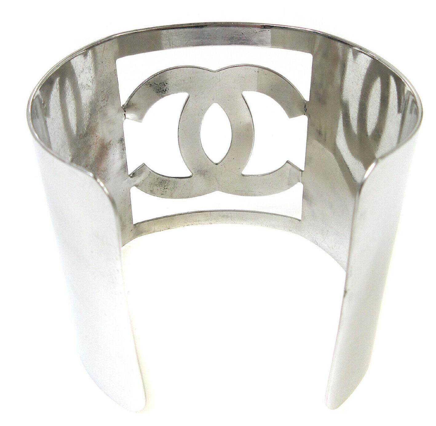 chanel silver cuff bracelet