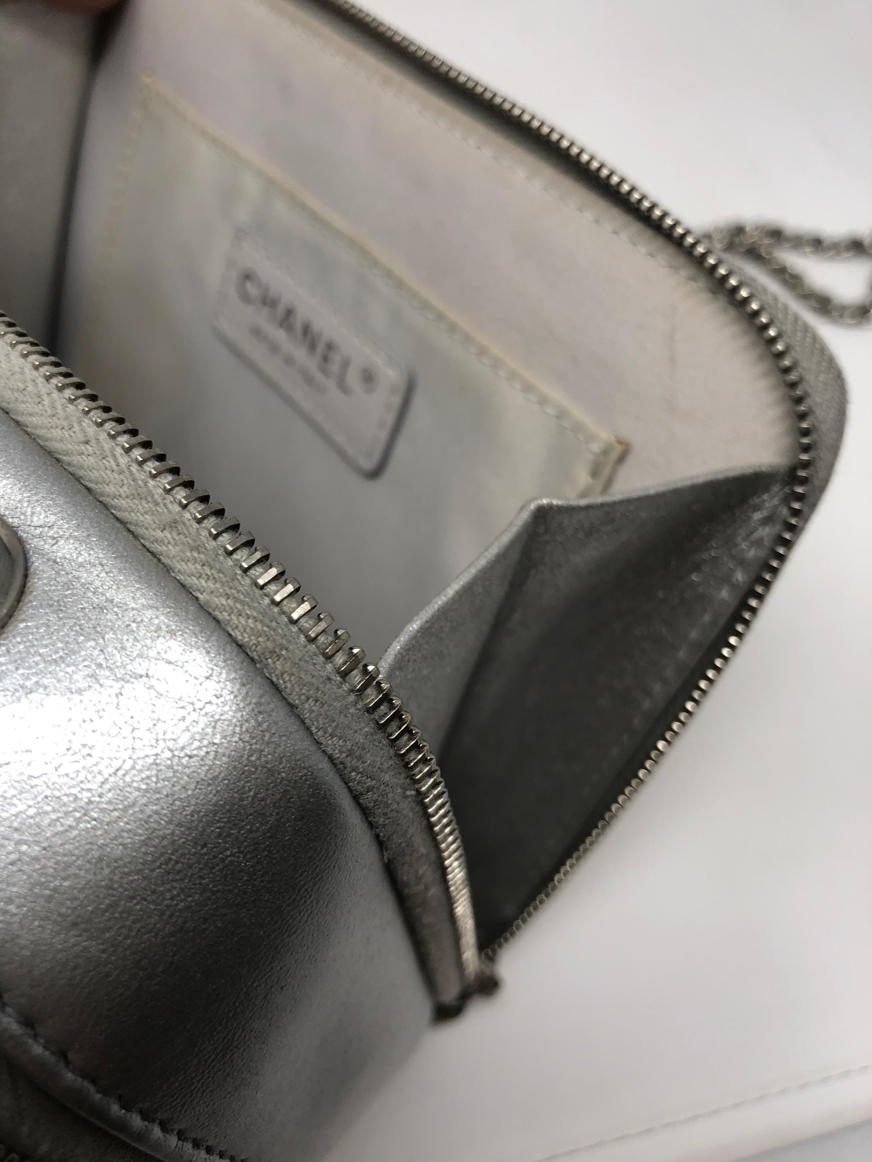 Chanel Silver Metallic Camera Bag Crossbody 2