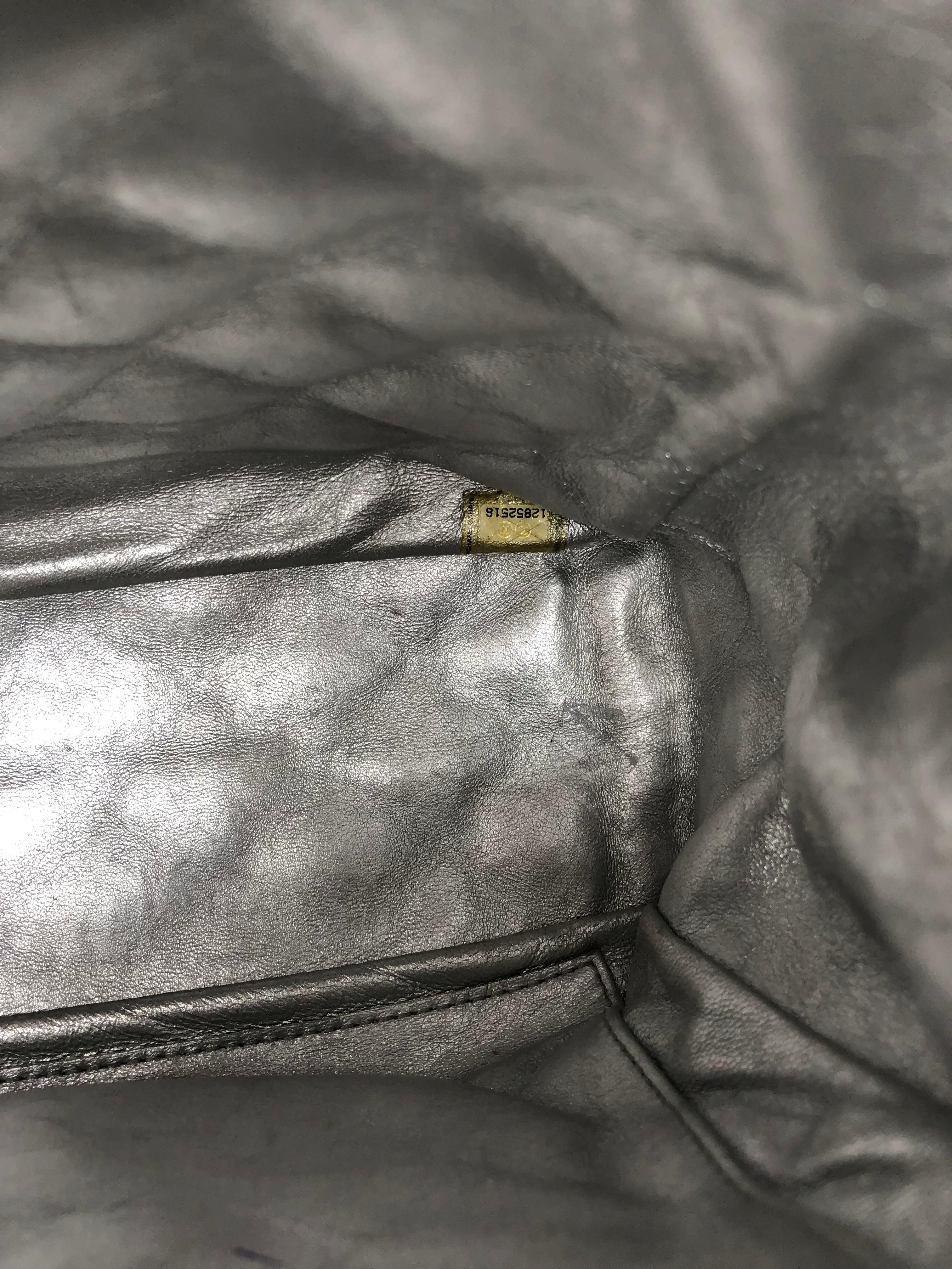 Chanel Silver Metallic Jumbo Bag 15