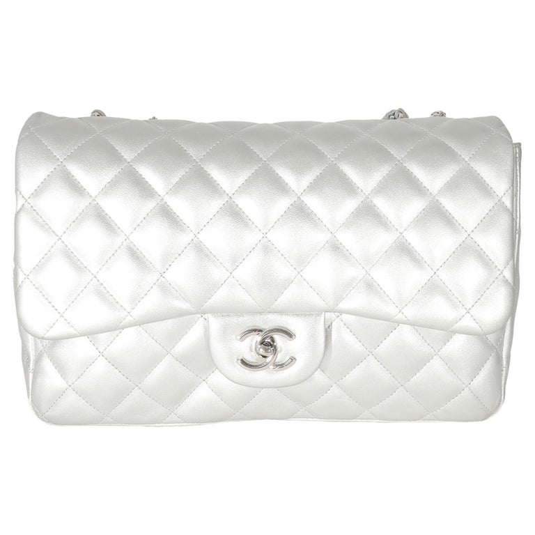 silver quilted chanel bag