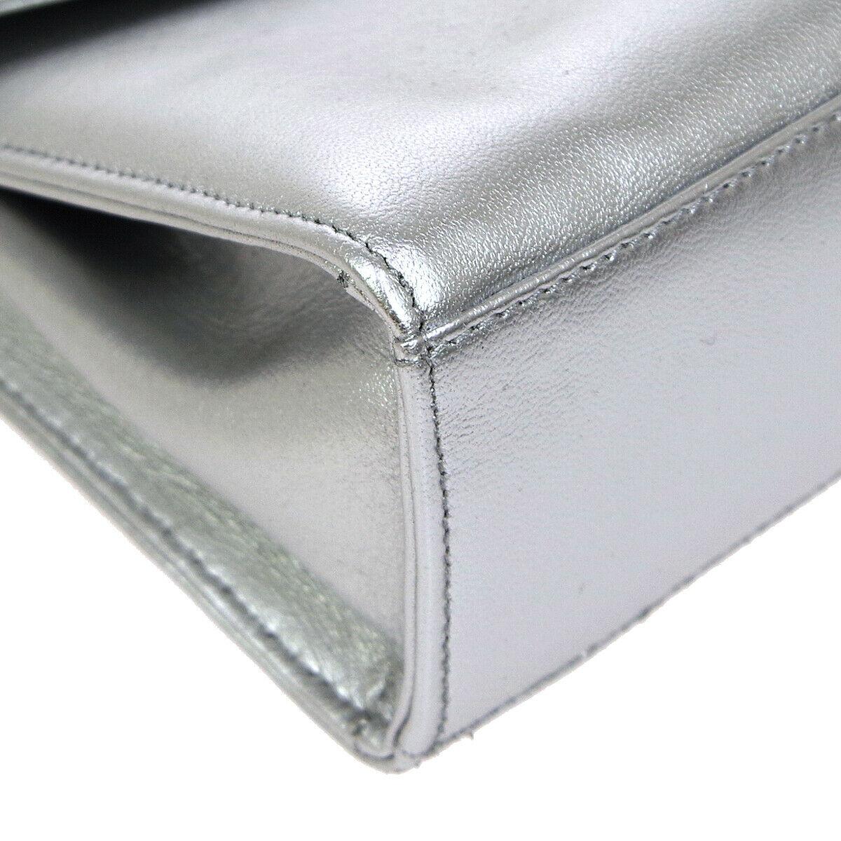 silver metallic handbag
