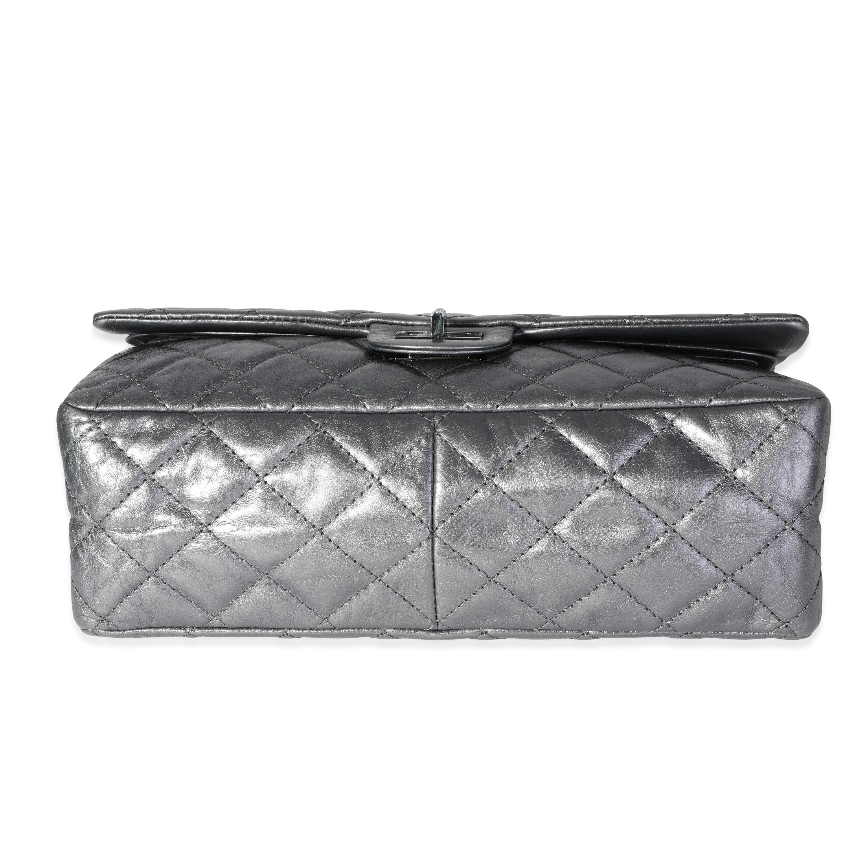 Chanel Silver Metallic Quilted Aged Calfskin Reissue 2.55 226 3
