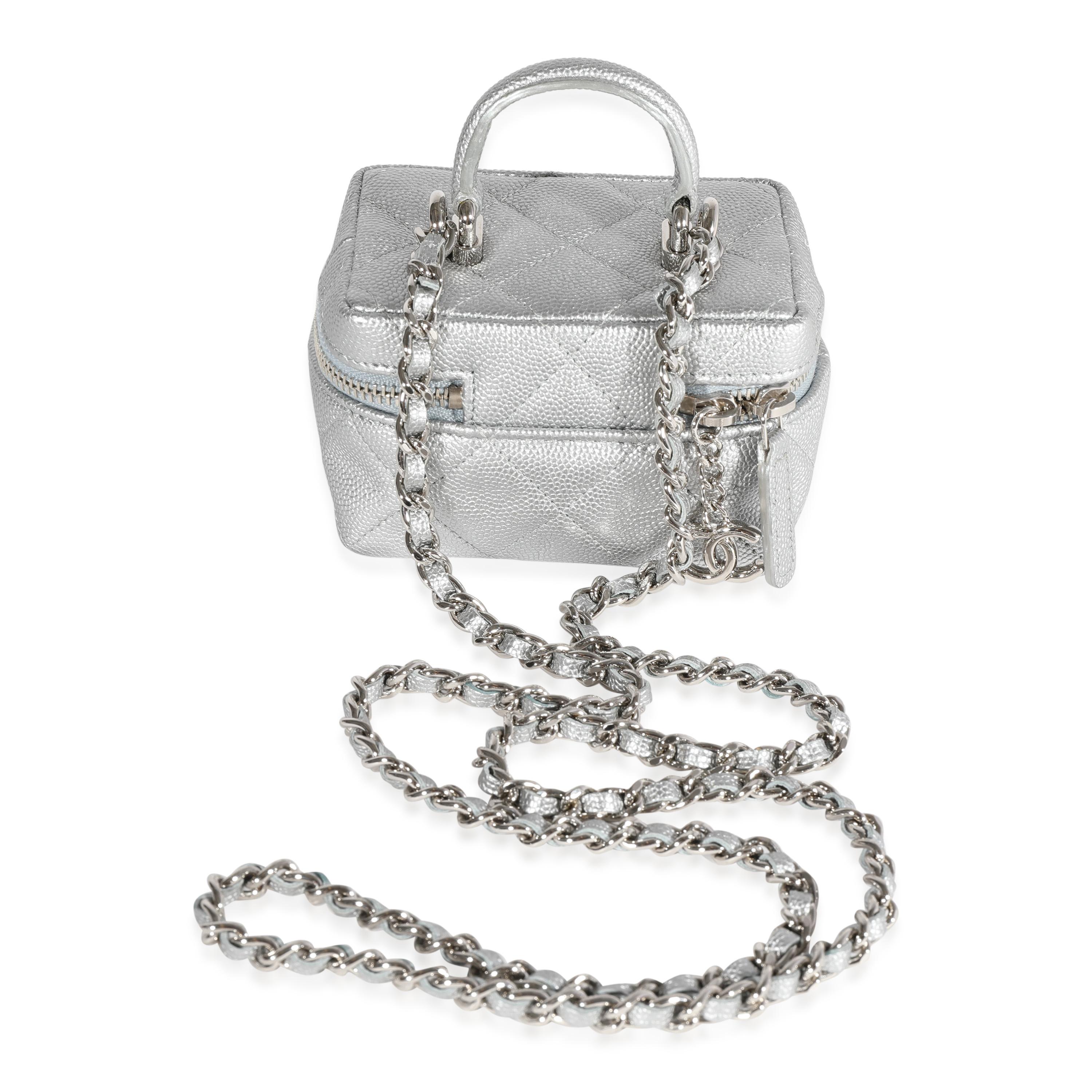 chanel mini silver bag