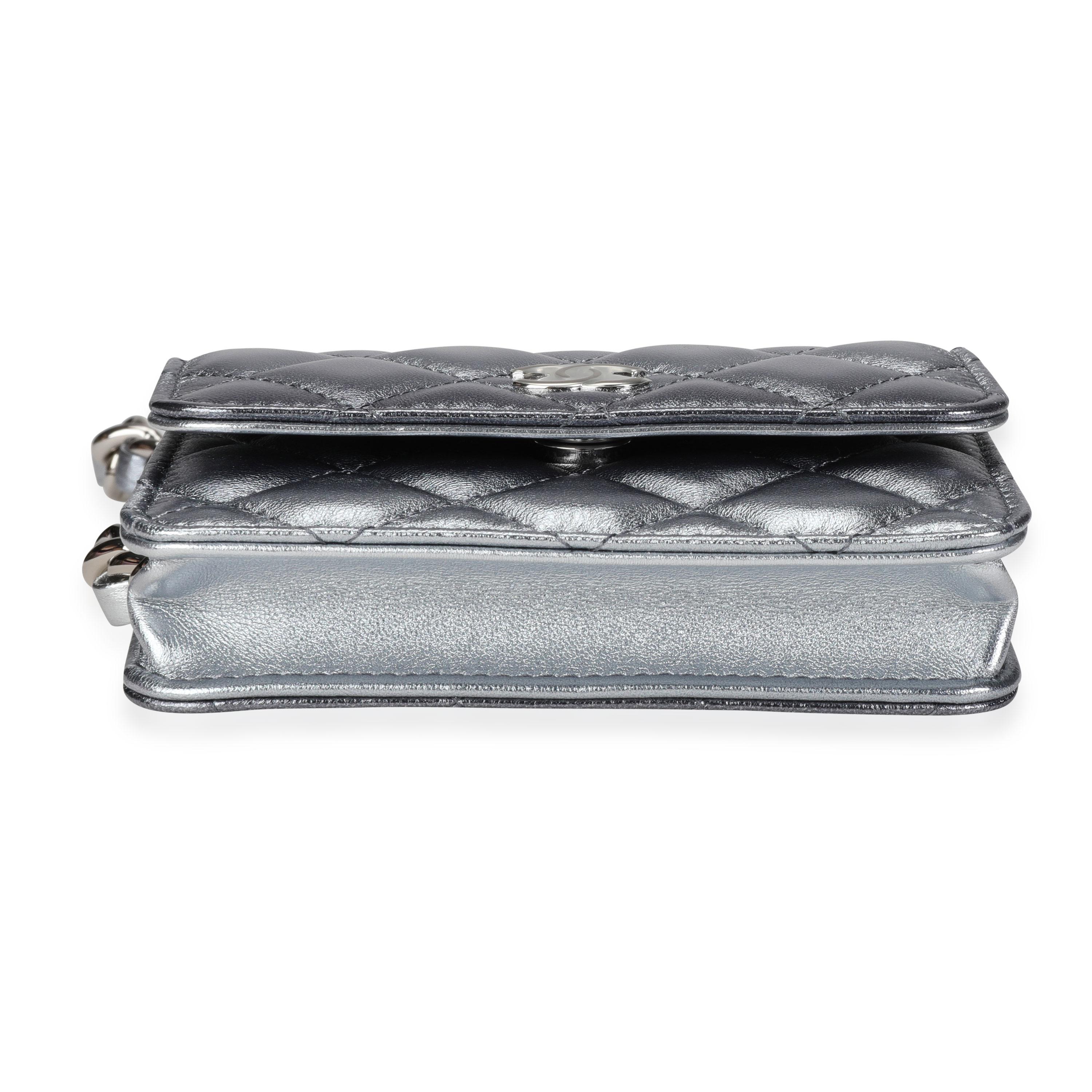 Chanel Silver Metallic Quilted Lambskin Coco Punk Belt Bag 1