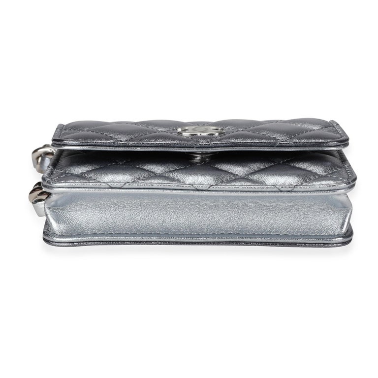 Chanel Silver Metallic Quilted Lambskin Coco Punk Belt Bag For Sale at ...