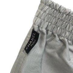 Chanel silver metallic silk and nylon shorts