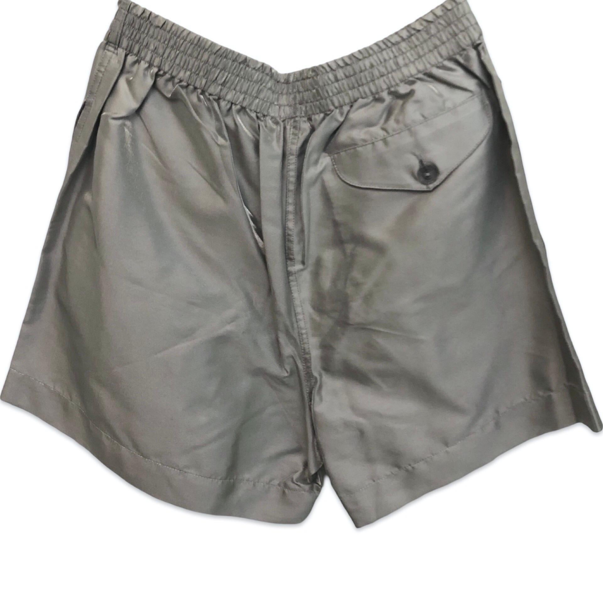 Chanel silver metallic silk and nylon shorts For Sale 1
