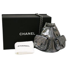 Used Chanel Silver Mini Backpack